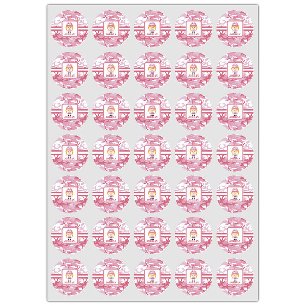 Pink Camo Icing Circle - XSmall - Set of 35