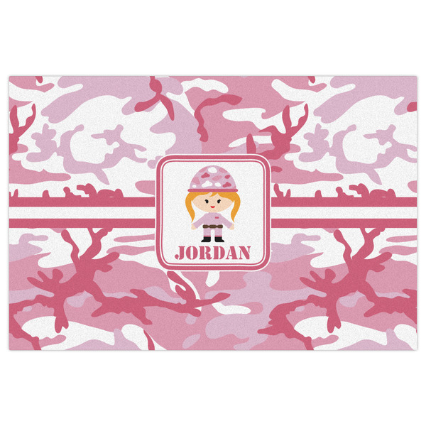 Pink Camo Indoor / Outdoor Rug - 2'x3' - Front Flat