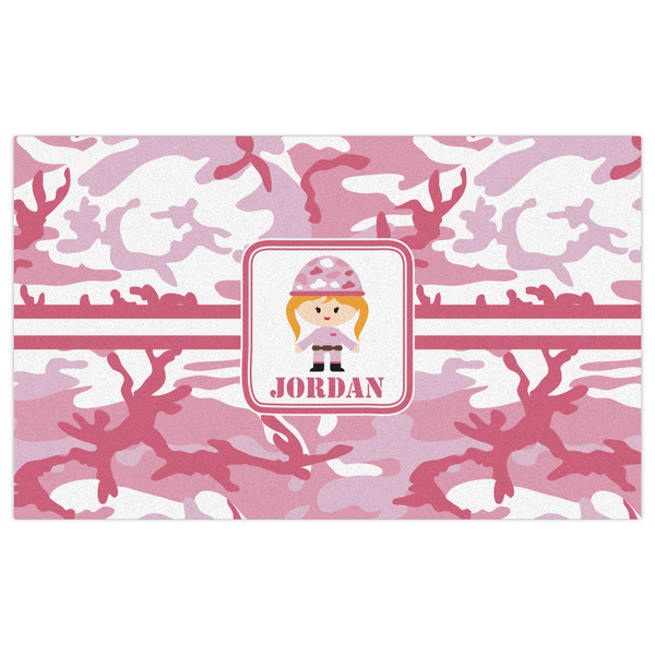 Pink Camo Indoor / Outdoor Rug - 3'x5' - Front Flat