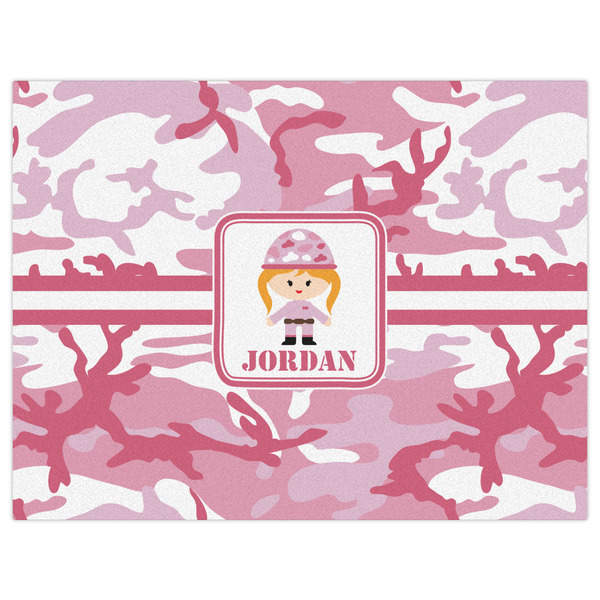 Pink Camo Indoor / Outdoor Rug - 6'x8' - Front Flat