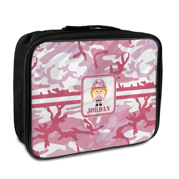 Custom Pink Camo Insulated Lunch Bag (Personalized)