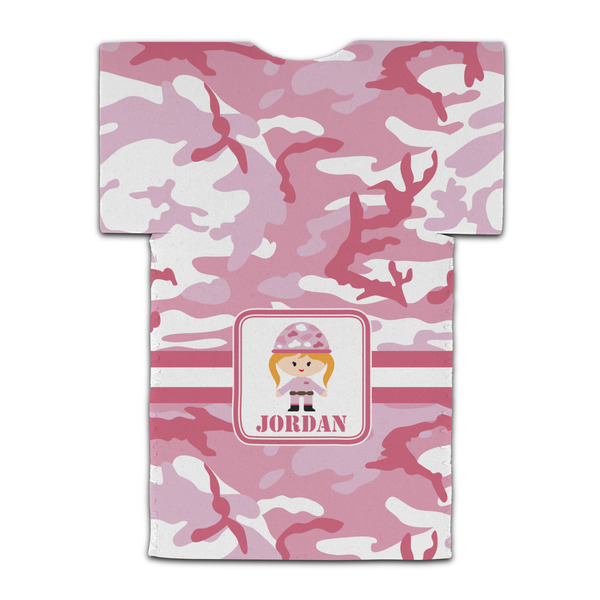 Pink Camo Jersey Bottle Cooler - BACK (flat)