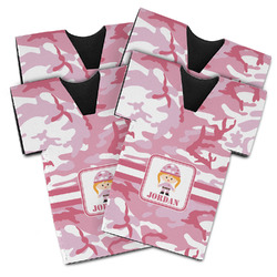 Pink Camo Jersey Bottle Cooler - Set of 4 (Personalized)