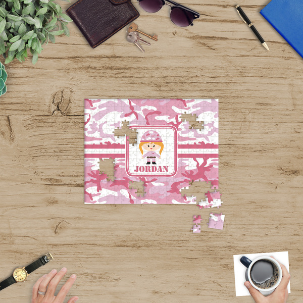 Pink Camo Jigsaw Puzzle 252 Piece - In Context