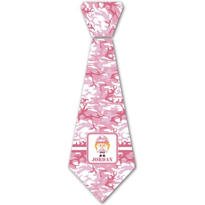 Pink Camo Iron On Tie (Personalized)