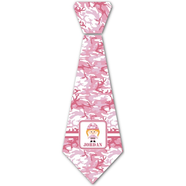 Custom Pink Camo Iron On Tie (Personalized)