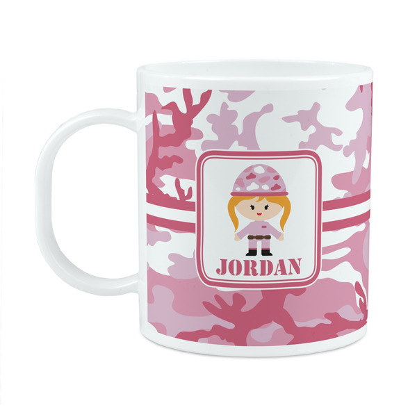 Custom Pink Camo Plastic Kids Mug (Personalized)