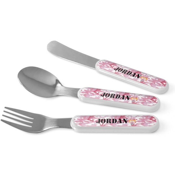 Custom Pink Camo Kid's Flatware (Personalized)