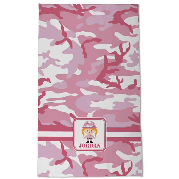 Pink Camo Kitchen Towel - Poly Cotton - Full Front