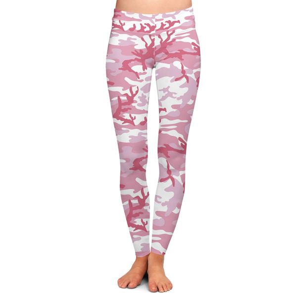 Custom Pink Camo Ladies Leggings - Extra Small