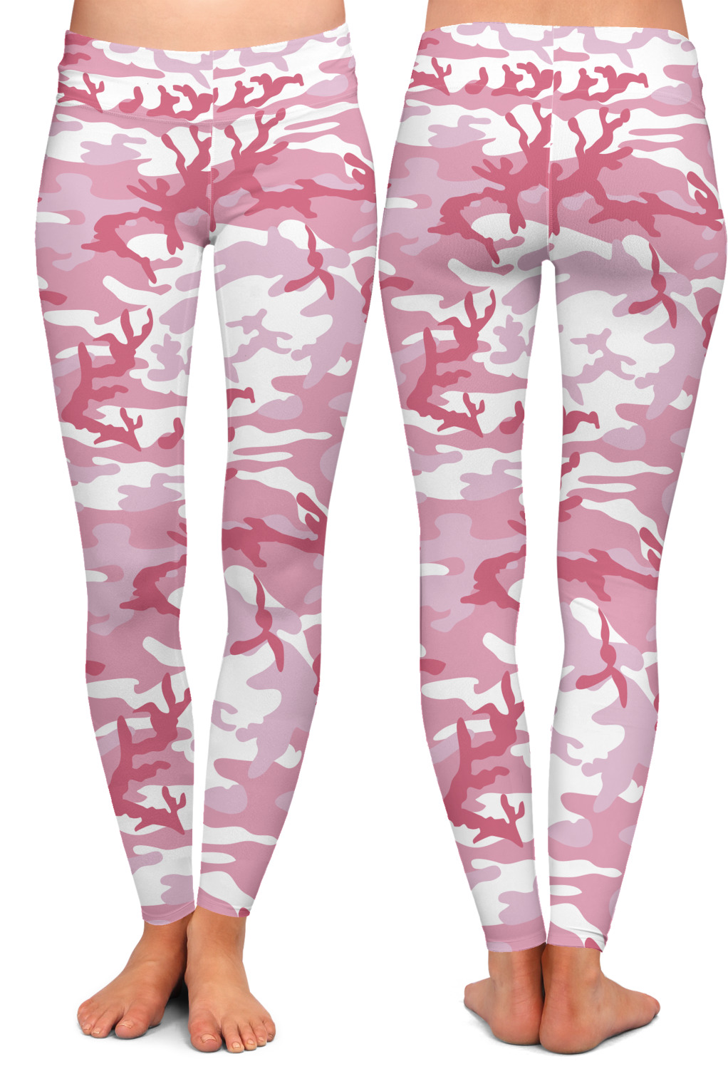 Custom Pink Camo Ladies Leggings | YouCustomizeIt