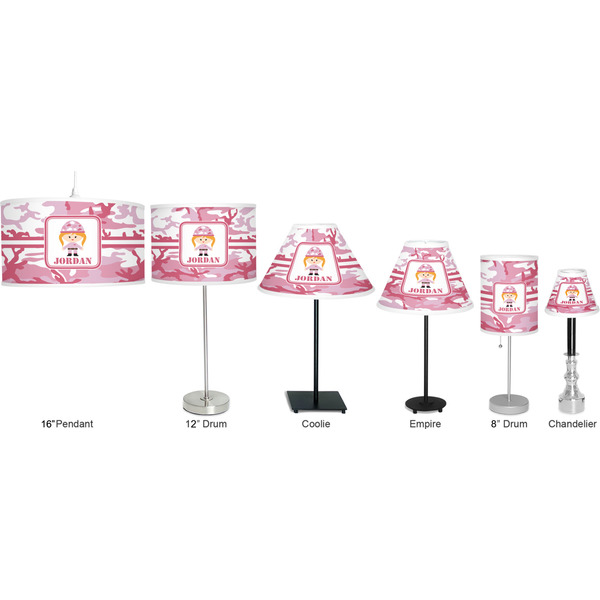 Pink Camo Lamp Full View Size Comparison