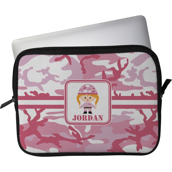 Custom Pink Camo Laptop Sleeve / Case - 11" (Personalized)