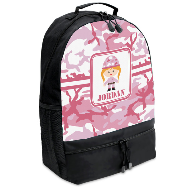 Custom Pink Camo Backpacks - Black (Personalized)