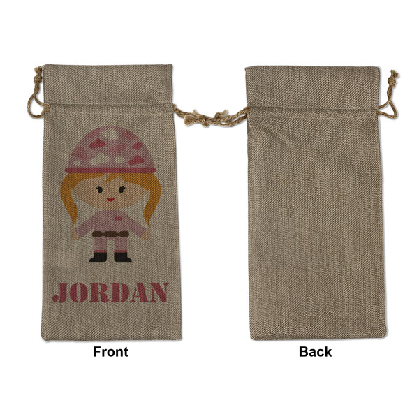 Pink Camo Large Burlap Gift Bags - Front Approval