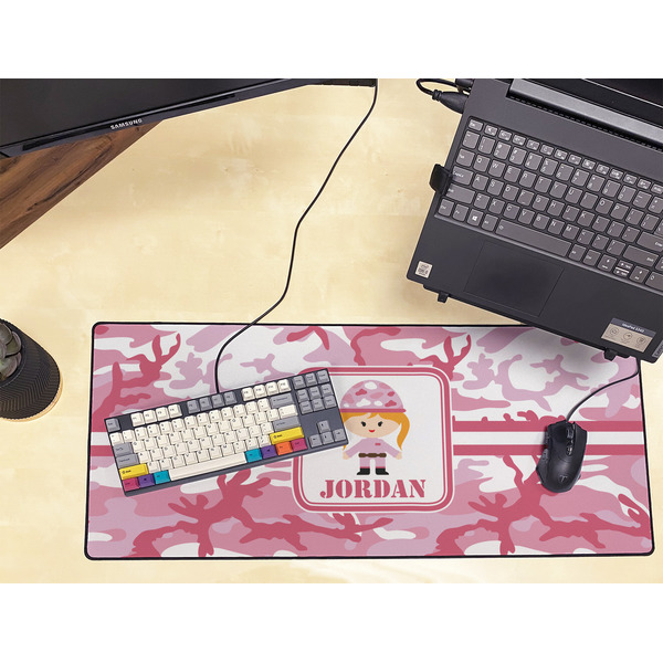 Pink Camo Large Gaming Mats - LIFESTYLE