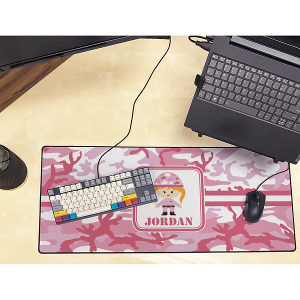 Pink Camo Large Gaming Mats - LIFESTYLE