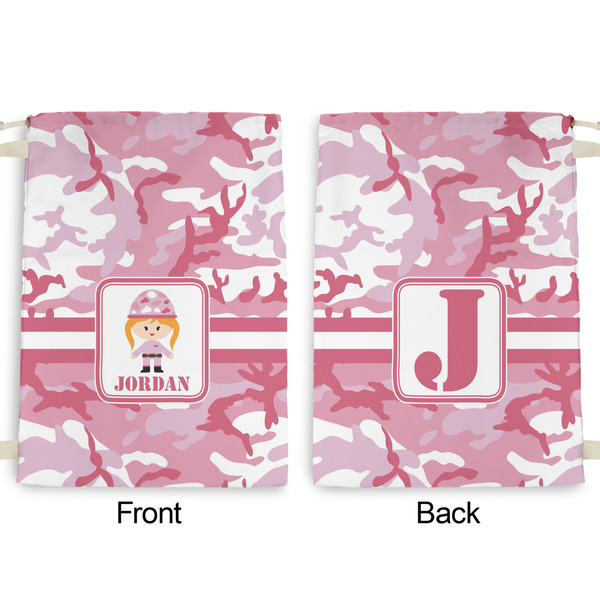 Pink Camo Large Laundry Bag - Front & Back View