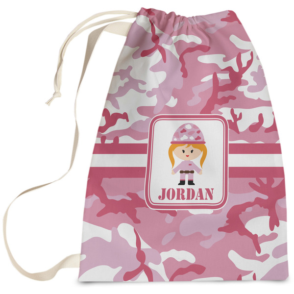 Custom Pink Camo Laundry Bag - Large (Personalized)
