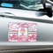 Pink Camo Large Rectangle Car Magnets- In Context