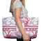 Pink Camo Large Rope Tote Bag - In Context View