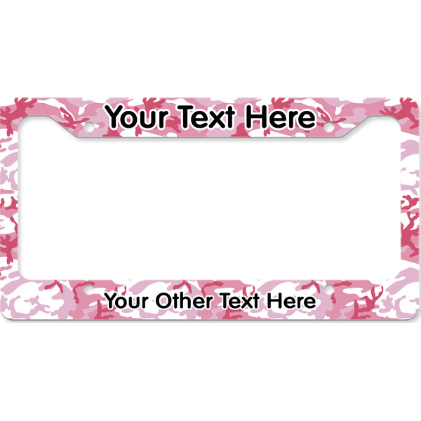 Custom Pink Camo License Plate Frame - Style B (Personalized)
