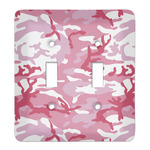 Pink Camo Light Switch Cover (2 Toggle Plate)