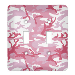 Pink Camo Light Switch Cover (2 Toggle Plate)