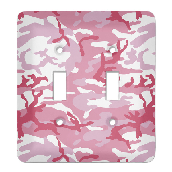 Custom Pink Camo Light Switch Cover (2 Toggle Plate)