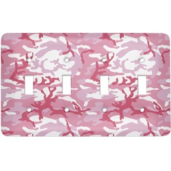 Pink Camo Light Switch Cover (4 Toggle Plate)