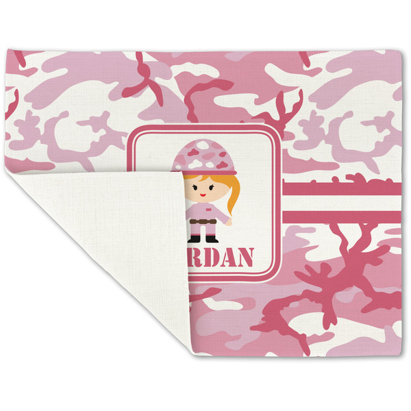 Pink Camo Linen Placemat - Folded Corner (single side)