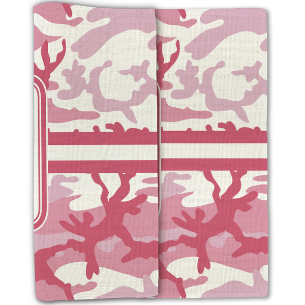 Pink Camo Linen Placemat - Folded Half (double sided)