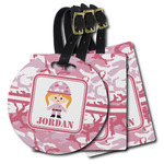 Pink Camo Plastic Luggage Tag (Personalized)