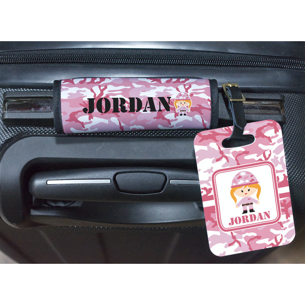Pink Camo Luggage Wrap & Tag