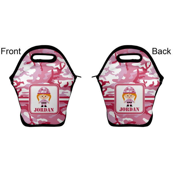 Pink Camo Lunch Bag - Front and Back