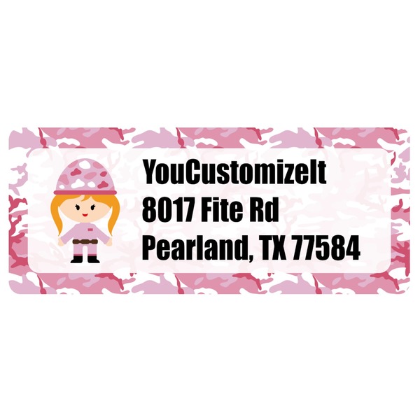 Custom Pink Camo Return Address Labels (Personalized)