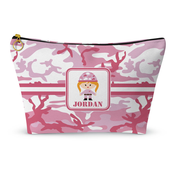 Custom Pink Camo Makeup Bag - Large - 12.5"x7" (Personalized)