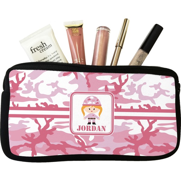 Custom Pink Camo Makeup / Cosmetic Bag - Small (Personalized)