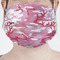 Pink Camo Mask - Pleated (new) Front View on Girl