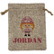 Pink Camo Medium Burlap Gift Bag - Front (Personalized)