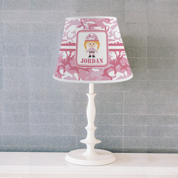 Pink Camo Poly Film Empire Lampshade - Lifestyle