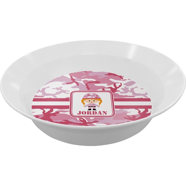 Custom Pink Camo Melamine Bowl (Personalized)