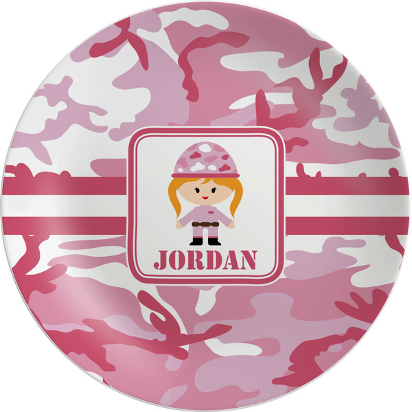 Custom Pink Camo Melamine Plate (Personalized)
