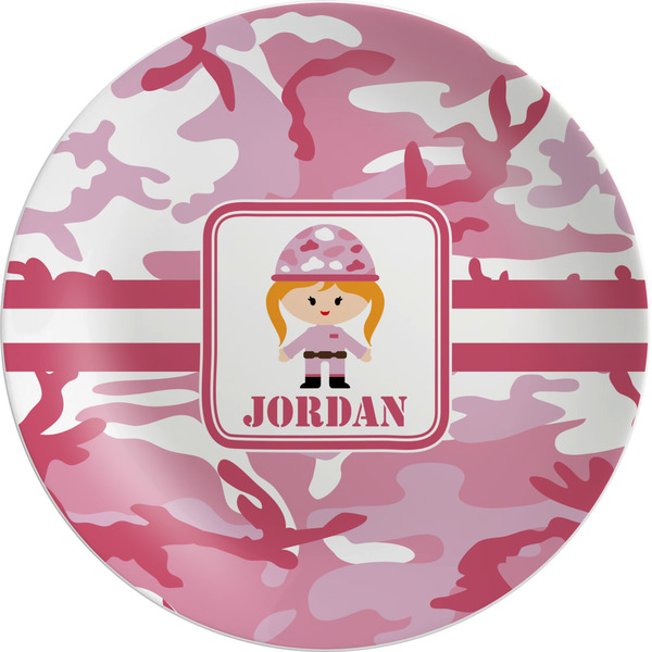 Custom Pink Camo Melamine Salad Plate - 8" (Personalized)
