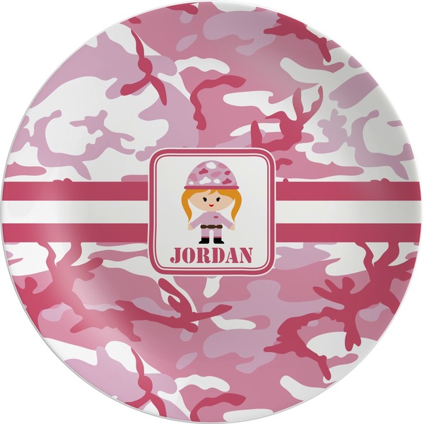 Custom Pink Camo Melamine Plate (Personalized)