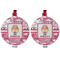 Pink Camo Metal Ball Ornament - Front and Back