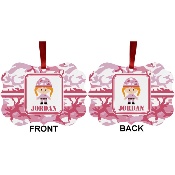 Pink Camo Metal Benilux Ornament - Front and Back (APPROVAL)