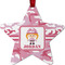 Pink Camo Metal Star Ornament - Front