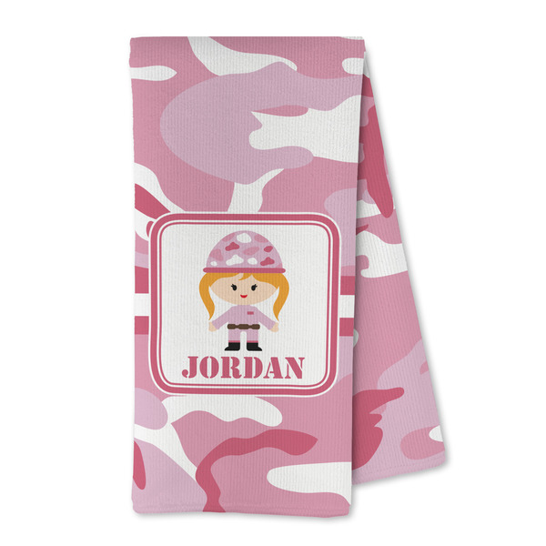 Custom Pink Camo Kitchen Towel - Microfiber (Personalized)