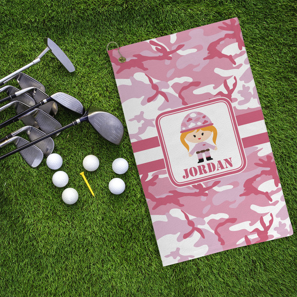 Pink Camo Microfiber Golf Towels - LIFESTYLE
